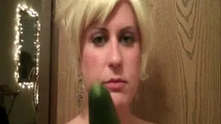 Deep throat cucumber swallow