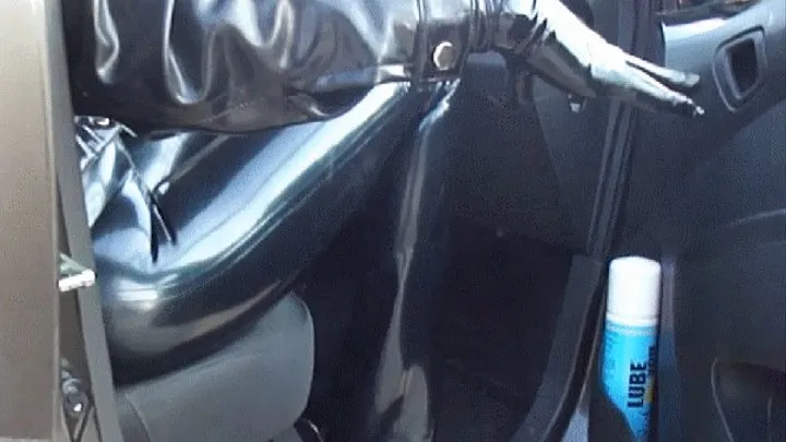 Heavily Pierced Latex Doll in black Jeans Shopping with piercings out in public