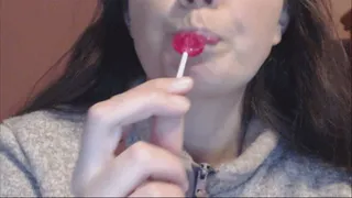 Sucking on a lollipop