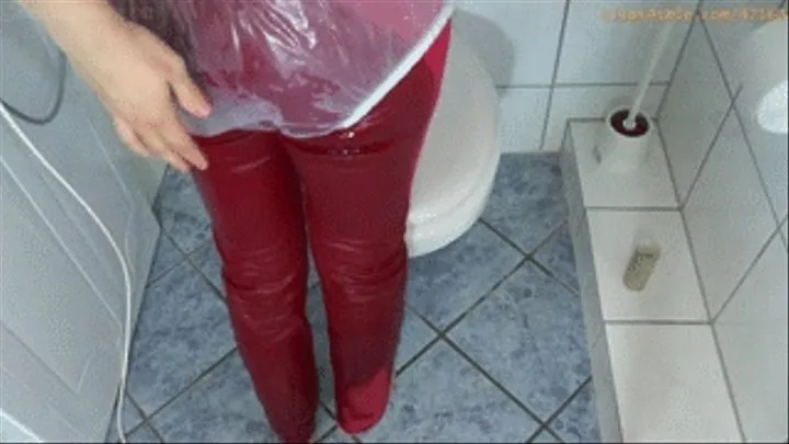 ' ' 'Red jeans and plastic pants wetting, real orgasm'