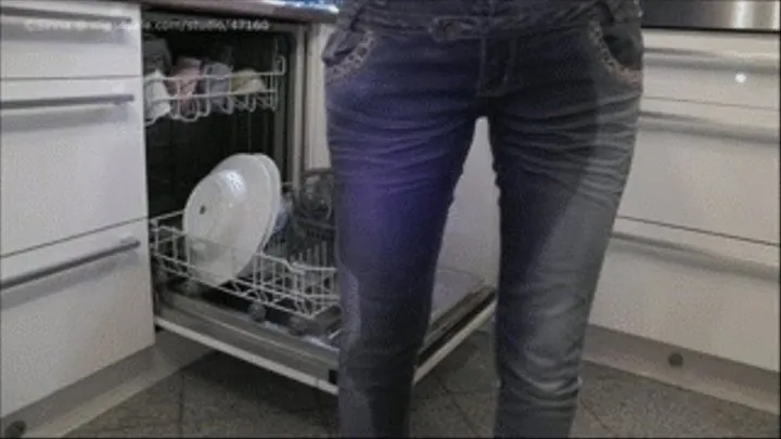 'Clearing the dishwasher while casually re-wetting several times'