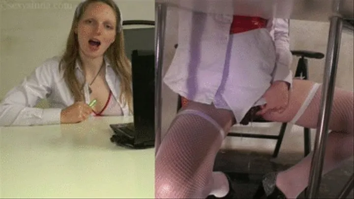 'POV Meanwhile under the table - nurse treats you with POV blowjob and peeing'