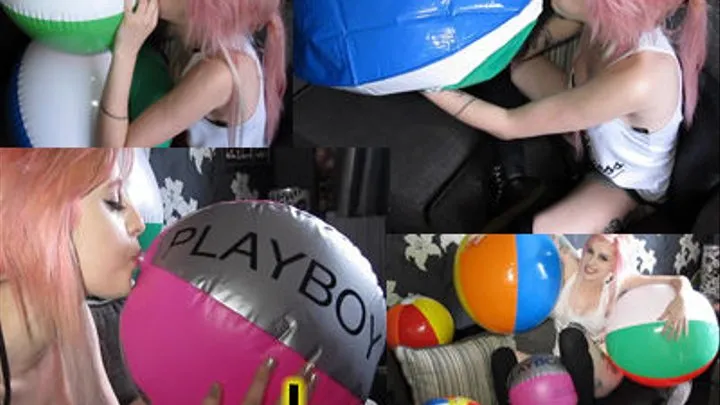 Sam Mouth Inflating 5 Beachballs *