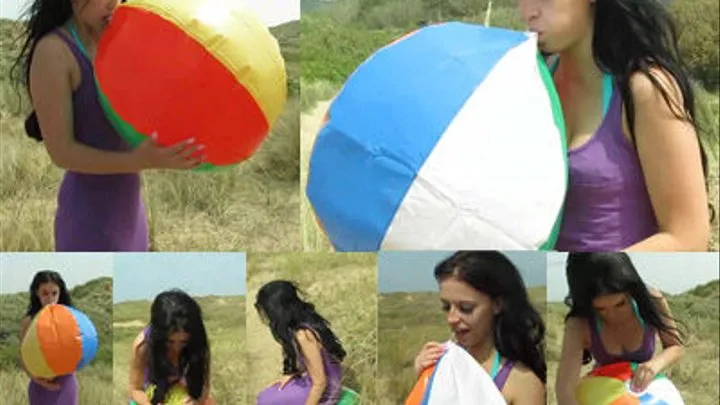 Kirsten Inflates & Pops Large Jumbo Beachball