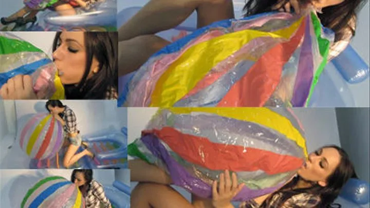 Kate Completely Mouth Inflates Huge Beachball *SINGLE CAM*