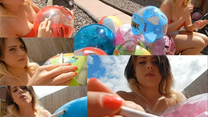 Alison Cigarette Burns Beachballs In Garden HIGH DEFINITION* *SINGLE CAM*