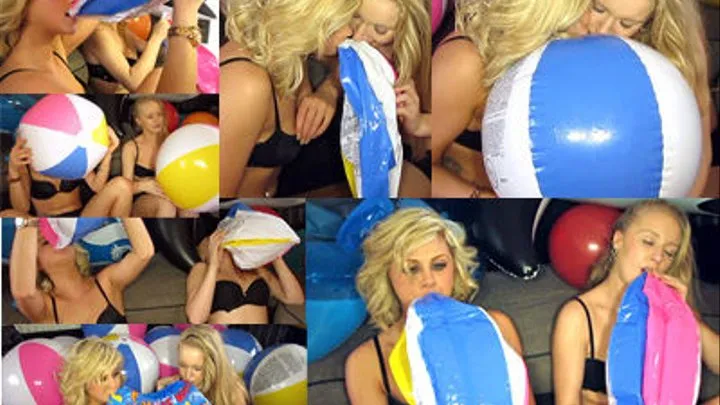 Amber & Autumn At Home Blowing Up Beachballs *HIGH DEFINITION+ *MULTI CAM*