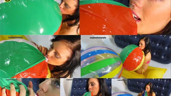 Jayne Inflates Jumbo Beachball