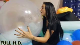 Heather Mouth Inflates Clear Beachball HIGH DEFINITION* *SINGLE CAM*