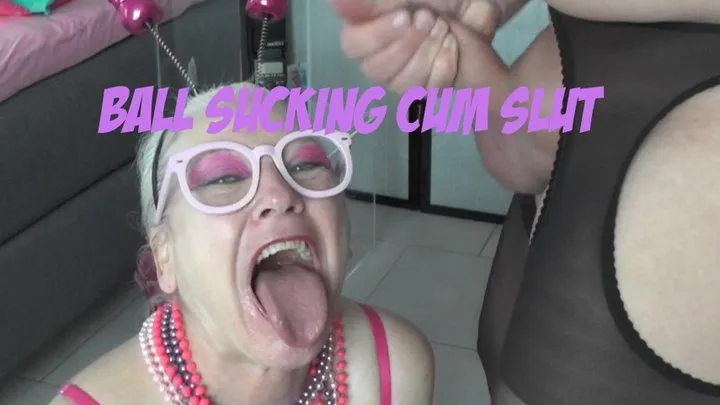 Ball sucking cum slut