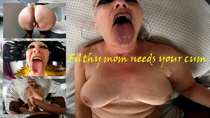 Filthy step-mom needs your cum