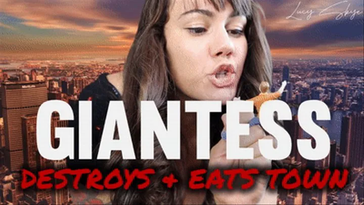 Giantess Destroys and Eats Town