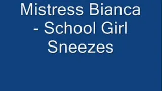 School Girl Sneezes