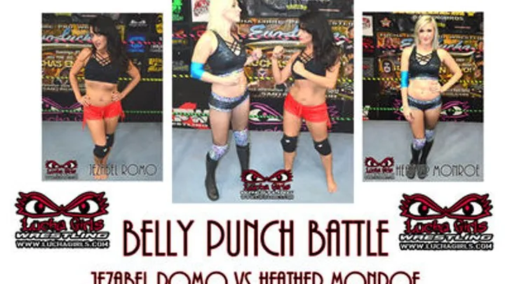 1663-Belly Punching Battle - Jezabel vs New Girl Heather Monroe