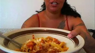 Eating Penne Pasta