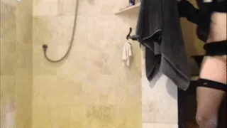 Heels, Stockings, and Cum in the Shower