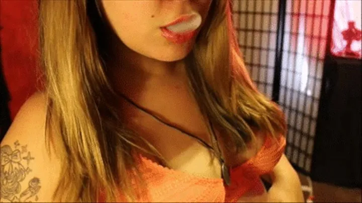 Orange Lace Bra Smoke Tease