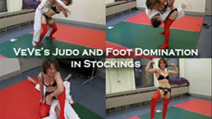 Judo and Foot Domination in Stockings (VeVe vs Mark)