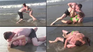 Beach Wrestling - VeVe vs Hanz: A Grueling Challenge!