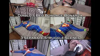 Diablo's Bed Bondage Bonanza: 3 Scenes: Socks, Superman, and Spider-Man (May 2021)
