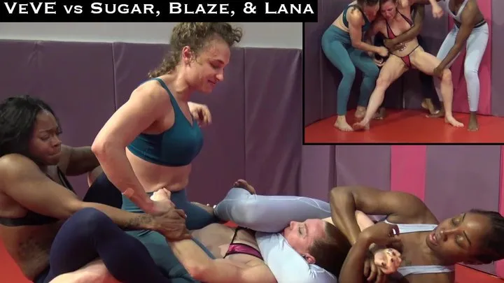 3-vs-1 Competitive Female Wrestling: VeVe Lane vs Sugar Diamond, Blaze, & Lana Luxor