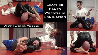 Leather Pants Wrestling & Face Sitting Domination: VeVe Lane & Thrash