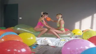 balloon sharing and blow to pop