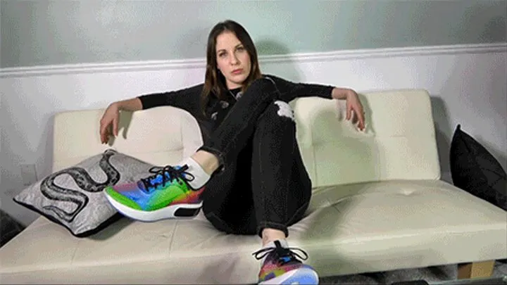 Rainbow sneaker kicks to your balls