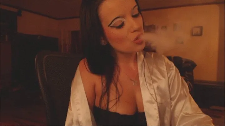 Sexy bra and robe smoking clip