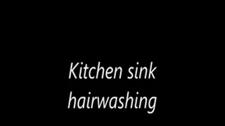 Kitchen sink hair washing
