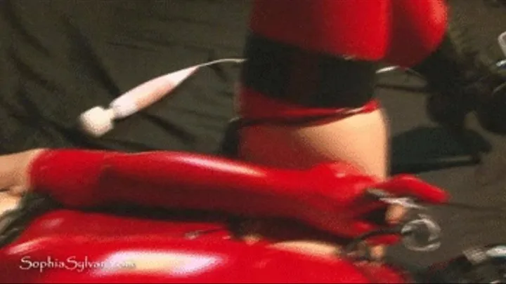 Red Latex Cumming & Cumshot