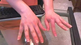 Tapping fingers & nails on glass