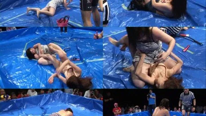 Hot Chicks Tangle in Lubricant Wrestling Match! - Full version - CPD-098