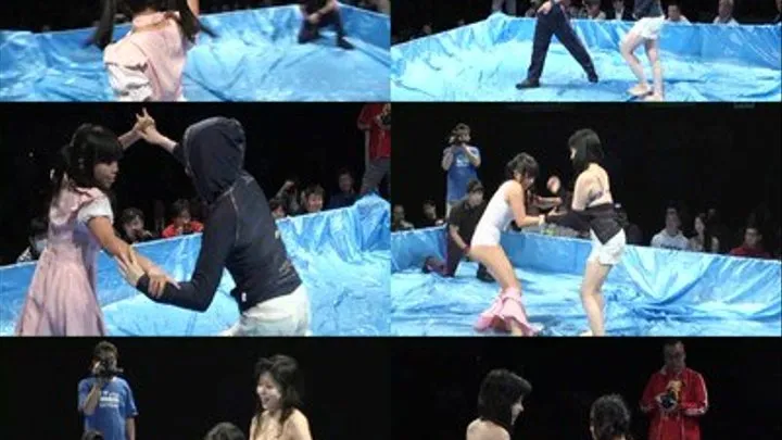 Ladies Stripping and Ripping in Wet and Wild Wrestling Match! - Part 1 - CPD-107