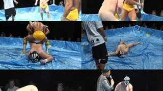 Hunk Pro Wrestler Defeats Two Fatty Volunteers! - Part 3 - CPD-107 (Faster Download)