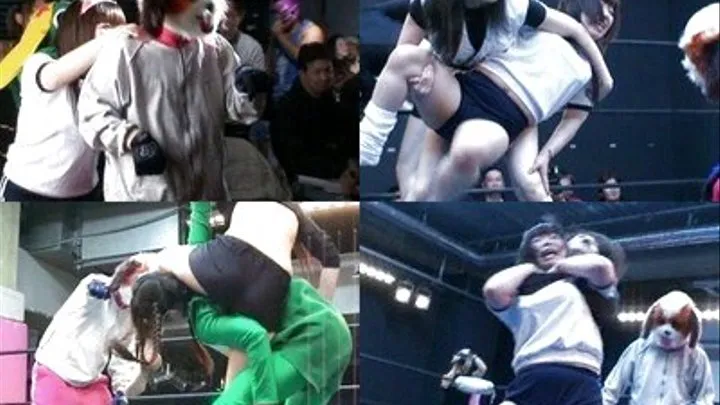 Ladies in costumes cheer and wrestle with opponents - CAD-011 - Full version ( - AVI Format)