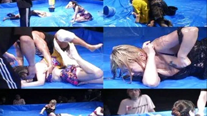 OILY BATTLE 2 Female VS 1 Male! - Part 2 (Faster Download)