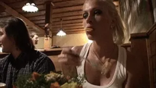 Eating and public tits show