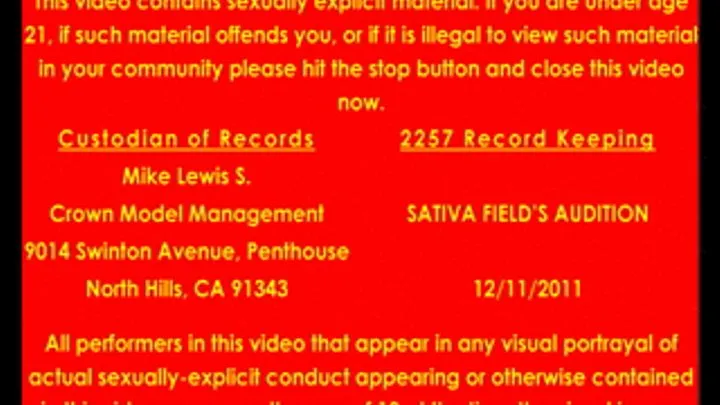 Sativa Field's Audition