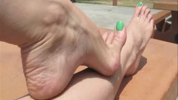 PENNY SLIDES HER ARCHES AND POINTS HER TOES