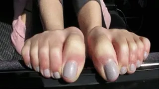 Penny's Toes and Arches Are Out The Car Window