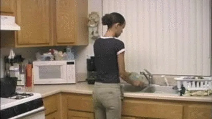 Tiffany doing dishes