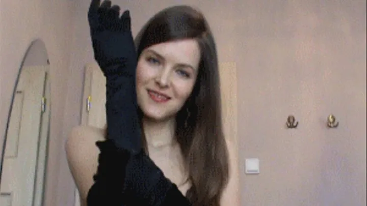 Satin gloves POV handjob