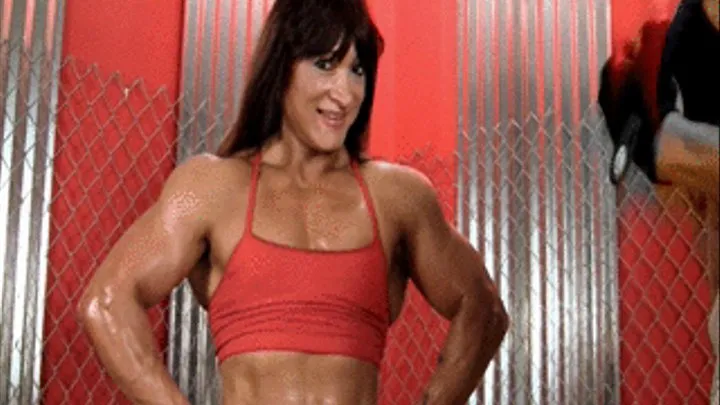 Denise Masino and Alicia Clit Pump Muscle Girl Workout, part 1b