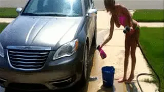 Armani is getting HOT & WET washing her ride