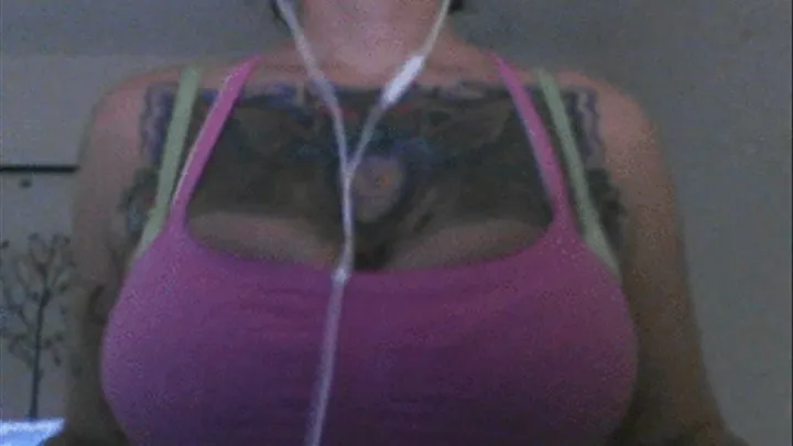 Bouncy 34D boobs on the treadmill.