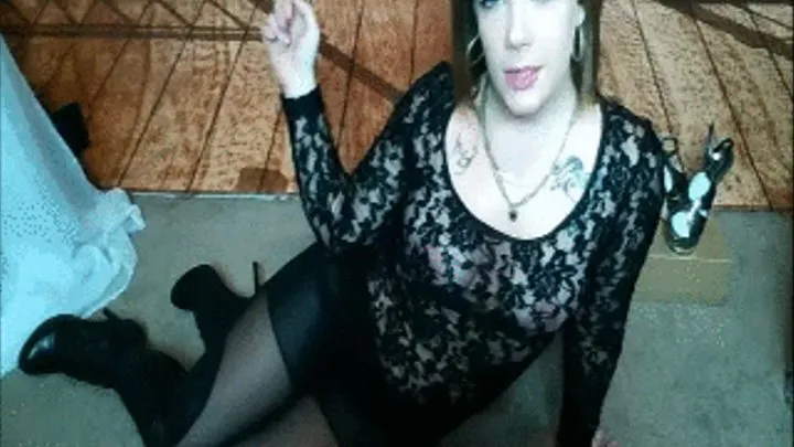 Greedy Prince$$!! Hose!! High Heel Boots and black lace! Video!!