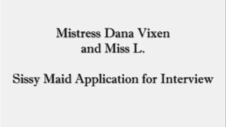 Sissy Maid Application