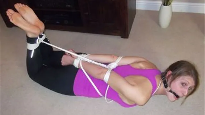 Jamiee Lang Tight Hogtie Wearing Spandex Gym Clothes