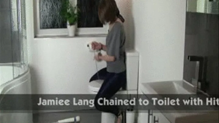 Jamiee Lang Chained to Toilet with Hitachi Wand